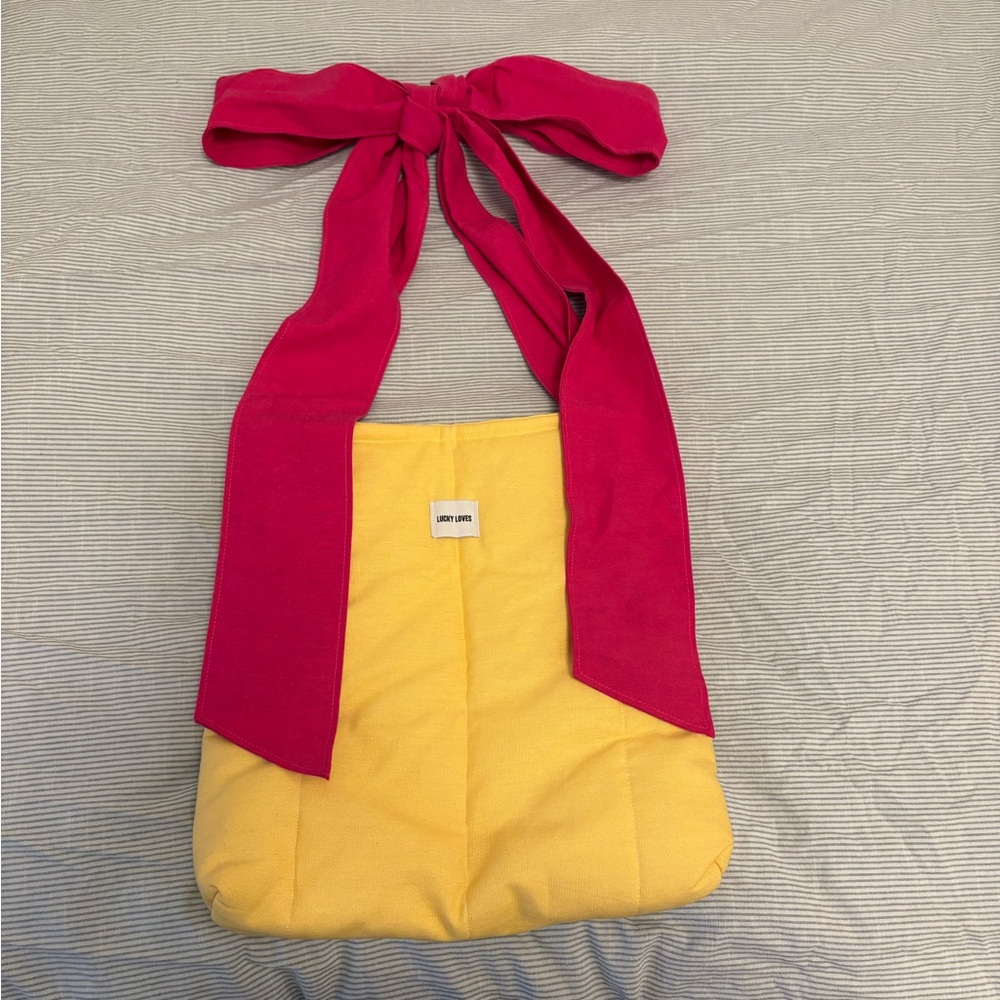 Lucy Love Yellow & Pink Tie-Handle Shoulder Bag